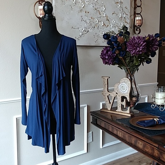 Vince Camuto Emma Open Front Blue Cardigan. Size M - Picture 11 of 17